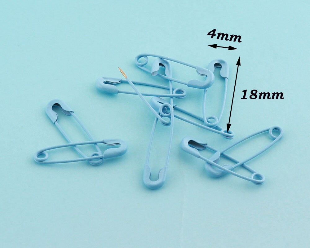 500Pcs 18 4mm Licht Blau Sicherheitsnadeln Mini Brosche Vergoldete Stifte Hängen Tags Nähen Versorgung von LIKEBAGS
