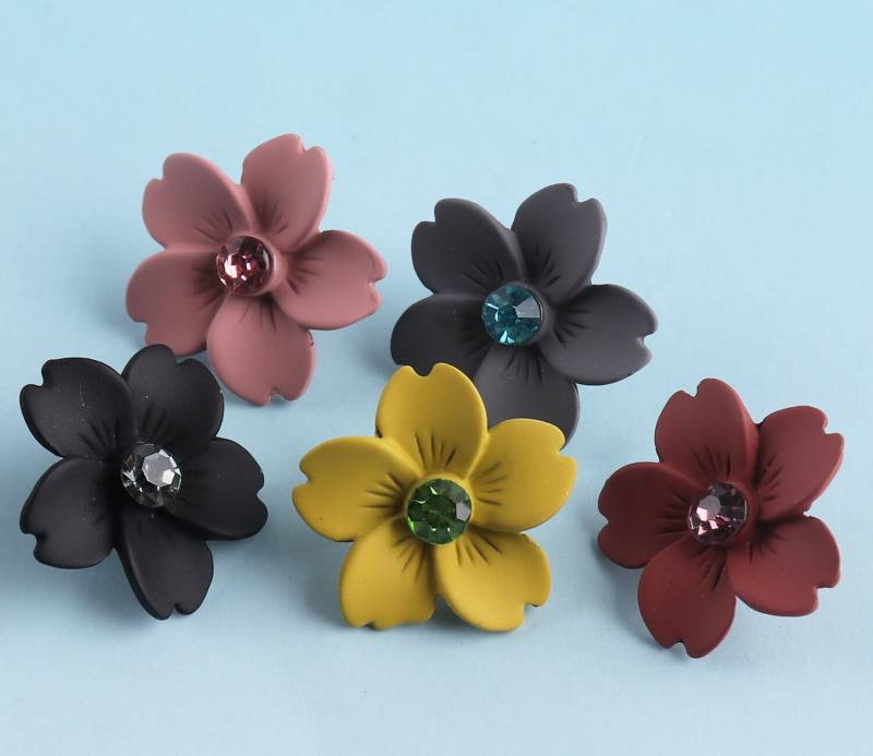 Blume Charms Oder Anhänger 8Pcs 30mm Silber Leder Zip Puller Süße Geldbörse Machen Hardware von LIKEBAGS