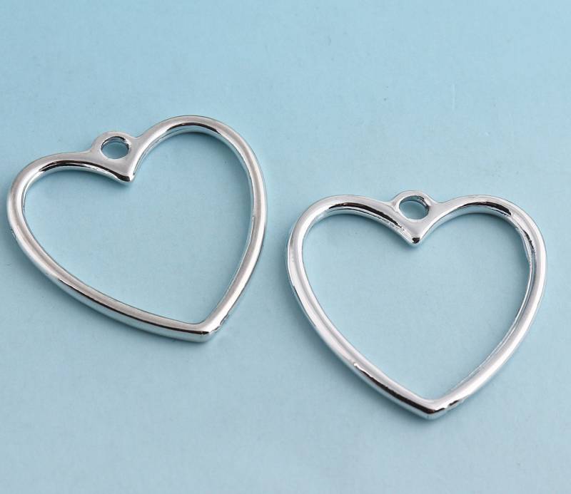 Charms Herz Oder Anhänger 10Pcs 30mm Silber Leder Zip Puller Süße Geldbörse Machen Hardware von LIKEBAGS