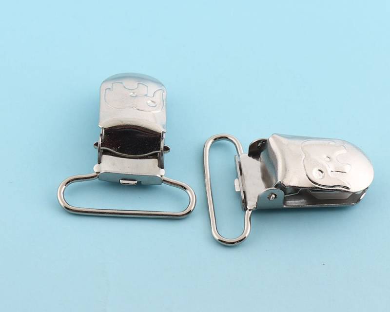 Geprägte Clips 6Pcs 36 25mm Silber Kam Metall Hosenträger Dummy Schnuller Schieberegler Versorgung von LIKEBAGS