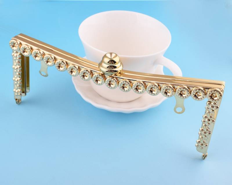 Gold Tasche Rahmen 7" Diamant Geldbörse Kupplung Sommer Verschluss Rechteck Charming Schmuck Hardware von LIKEBAGS