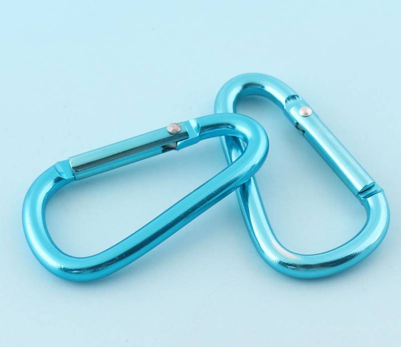 Karabiner 48 25mm Hellblau Metall Schlüsselanhänger Graviert Cool Aluminium von LIKEBAGS