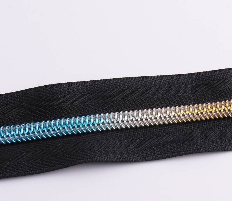 Regenbogen Reißverschluss Puller Größe 3 X 5 Yards Schwarze Spule Mit Metall Verschluss Slider Für Zip Kopf Geldbörse Machen Hardware von LIKEBAGS