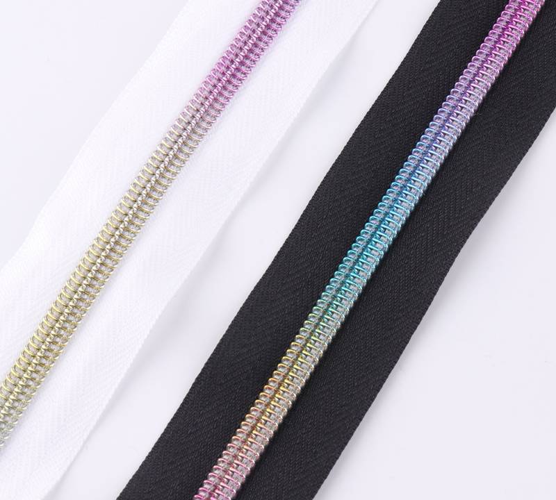 Regenbogen Spulen Reißverschluss Band Größe 5 X 1M-3M Nylon Spule Metall Verschluss Slider Für Zip Kopf Geldbörse Machen Hardware von LIKEBAGS