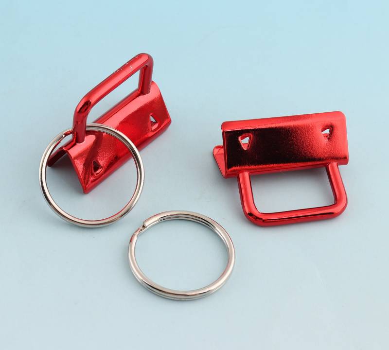 Rote Schlüsselanhänger Hardware 8Pcs 32mm Mit Split Ringe Schlüsselstück Metall Webbing von LIKEBAGS