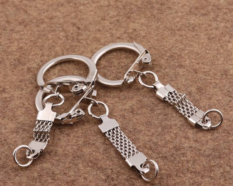 Silber Schlüsselanhänger 10Pcs Runde Ring Kralle Lanyard Clips Trigger Tasche Geldbörse Machen Liefert Begriffe von LIKEBAGS