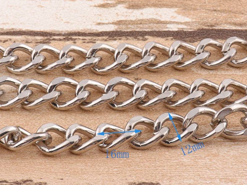 Silber Tasche Kette 2Ft 16 12mm Ersatz Griff Metall Schulter Handtasche Geldbörse Hardware von LIKEBAGS