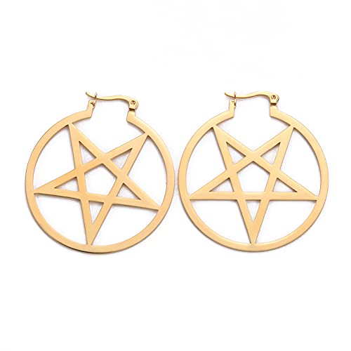 Halloween Ohrringe Fledermaus Spinne Schlange Teufel Pentagramm Mystical Hoop Earrings Ohrstecker Halloween Ohrgehänge Dekorationen Halloween Cosplay Kostüme (Pentagramm-G) von LIKGREAT