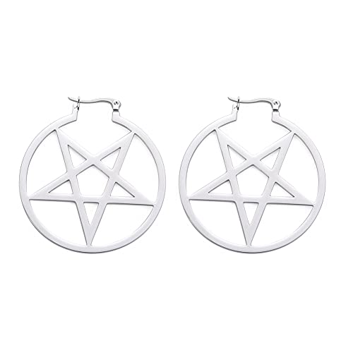 Halloween Ohrringe Fledermaus Spinne Schlange Teufel Pentagramm Mystical Hoop Earrings Ohrstecker Halloween Ohrgehänge Dekorationen Halloween Cosplay Kostüme (Pentagramm-S) von LIKGREAT