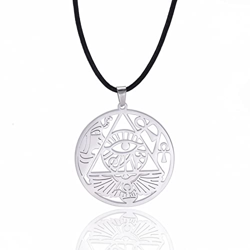 LIKGREAT Auge des Horus Halskette Antike Ägyptische Anhänger Halsketten Ägypten Augen Glücksbringer Amulett Schutz Edelstahlschmuck für Männer Frauen (3-s) von LIKGREAT