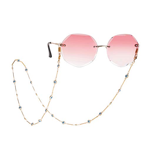 LIKGREAT Böses Auge Brillen Kette Sonnenbrillen Kette Lesebrillenhalter Halsband Sonnenbrillenband Lanyard Brillenband für Frauen Mädchen (272-g) von LIKGREAT