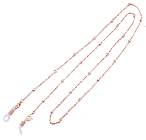 LIKGREAT Brillenkette für Damen, Perlenkette für Lesebrillen, Sonnenbrillen, Brillenhalter KC Gold, White Connector von LIKGREAT