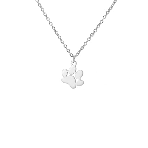 LIKGREAT Lovely Dog Paw Print Pet Halskette Geschenke für Männer Frauen Mädchen Jungen Schmuck (Hund Pfotenabdruck-1-S) von LIKGREAT