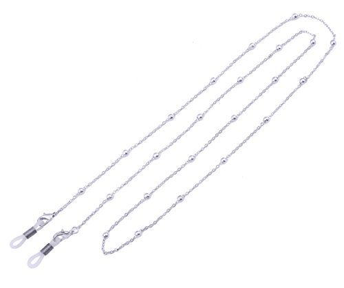 Likgreat Brillenkette für Damen, Perlenkette für Lesebrillen, Sonnenbrillen, Brillenhalter Silver, White Connector von LIKGREAT