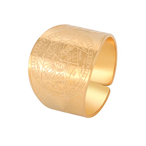 Siegel der 7 Erzengel Ringe Biblische 7 Heilige Engel Ring Gebet Talisman Amulett Ringe Edelstahlring Schutz Religiöser Schmuck Geschenke für Männer Frauen von LIKGREAT