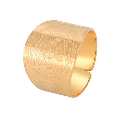 LIKGREAT Siegel der 7 Erzengel Ringe Biblische 7 Heilige Engel Ring Gebet Talisman Amulett Ringe Edelstahlring Schutz Religiöser Schmuck Geschenke für Männer Frauen von LIKGREAT