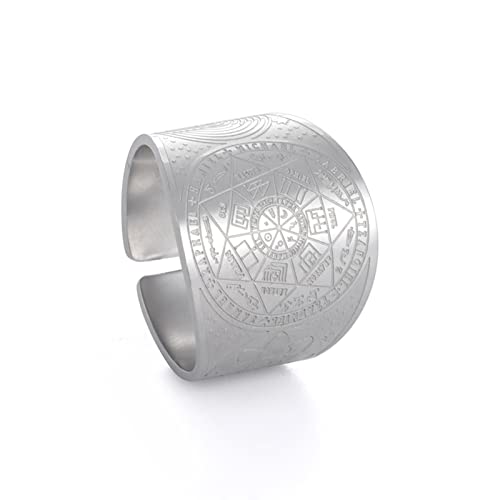 Siegel der 7 Erzengel Ringe Biblische 7 Heilige Engel Ring Gebet Talisman Amulett Ringe Edelstahlring Schutz Religiöser Schmuck Geschenke für Männer Frauen von LIKGREAT