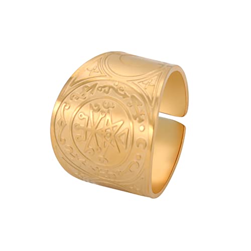 LIKGREAT Siegel der Lilith Ring Lilith Talisman Amulett Ringe Edelstahl Ring Hexe heidnischen Schutz religiösen Schmuck Geschenke für Frauen Männer von LIKGREAT
