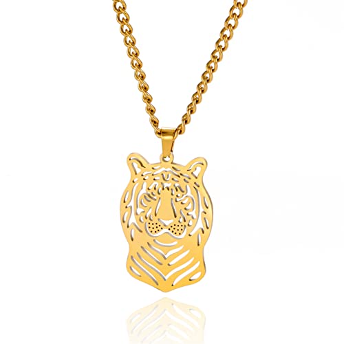 LIKGREAT Wolf/Löwe/Tiger/Adler/Tropischer Fisch/Schlange/Katze Halskette Wilde Tiere Anhänger Halsketten Natur Wildtiere Anhänger Edelstahlschmuck Geschenke für Männer Frauen (2-g) von LIKGREAT