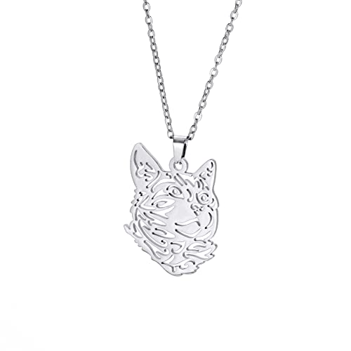 LIKGREAT Wolf/Löwe/Tiger/Adler/Tropischer Fisch/Schlange/Katze Halskette Wilde Tiere Anhänger Halsketten Natur Wildtiere Anhänger Edelstahlschmuck Geschenke für Männer Frauen (4-s) von LIKGREAT