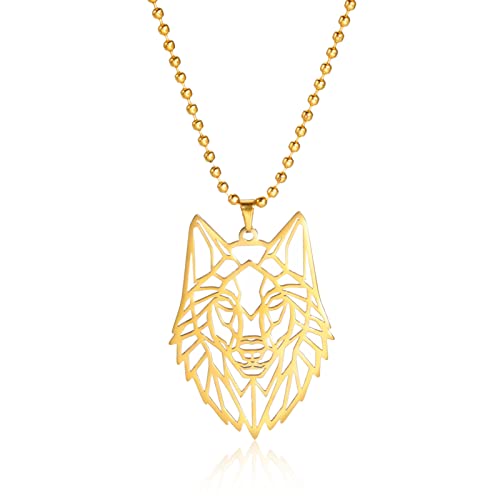 LIKGREAT Wolf/Löwe/Tiger/Adler/Tropischer Fisch/Schlange/Katze Halskette Wilde Tiere Anhänger Halsketten Natur Wildtiere Anhänger Edelstahlschmuck Geschenke für Männer Frauen (5-g) von LIKGREAT