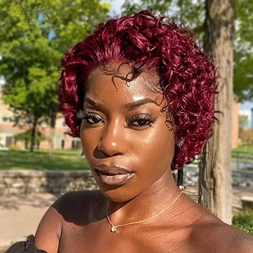 6 Zoll kurze Pixie-Perücke mit lockigem Haar, 13 x 1 Spitzenperücke rote Pixie-Schnitt-Perücke, hitzebeständige Perücke, for schwarze Frauen kurze lockige Echthaar-Perücke, täglicher Partygebrauch. 6 Zoll kurze Pixie-Perücke mit lockigem Haar, 13 x 1 Spitzenperücke rote Pixie-Schnitt-Perücke, hitzebeständige Perücke, for schwarze Frauen kurze lockige Echthaar-Perücke, täglicher Partygebrauch. von LIKUHLI