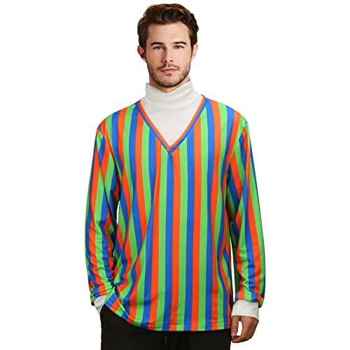 LIKUNGOU Bert und Ernie Kostüm Cartoon Langarm Gestreiftes Hemd Halloween Cosplay Outfit für Männer Frauen (Bert, L) von LIKUNGOU