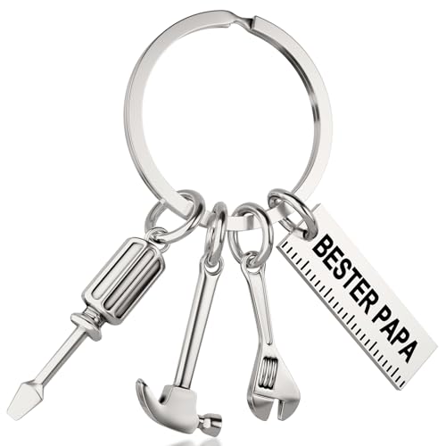 LILABIENE Bester Papa Schlüsselanhänger Vatertag Werkzeug Geschenk Vater Handwerker Geschenkideen von LILABIENE