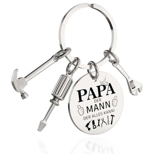 LILABIENE Handwerker Papa Schlüsselanhänger Vatertagsgeschenke für Bester Papa der Welt von LILABIENE