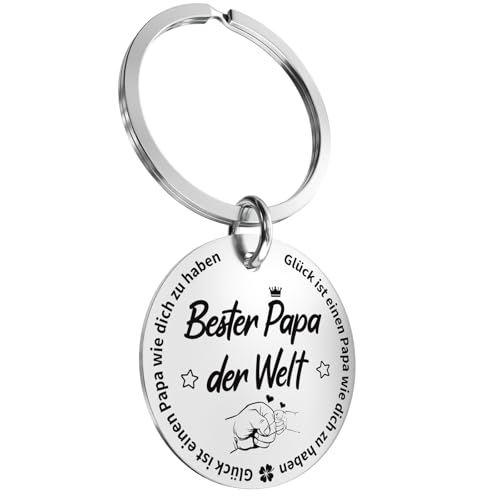 LILABIENE Schlüsselanhänger Papa Mit Gravur Bester Papa der Welt Geschenk zum Vatertag Vatertagsgeschenk von LILABIENE