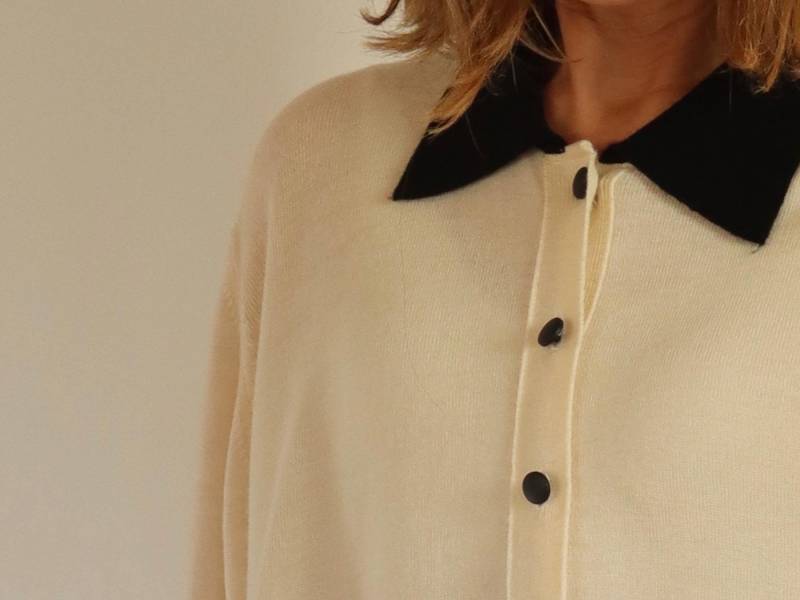 Reine Wolle Zweifarbige Strickjacke von LILAVINTAGESHOP