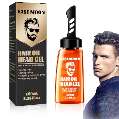 Hair Oil Head Gel,One-Comb Shaping-Styling Gel Comb,2-in-1-Haarwachsgel Mit Kamm,Haarstyling-Gel für Männer,Haarstyling-Gel zum Modellieren der Haare und natürliches Stylen der Haare-100ml von LILELIG