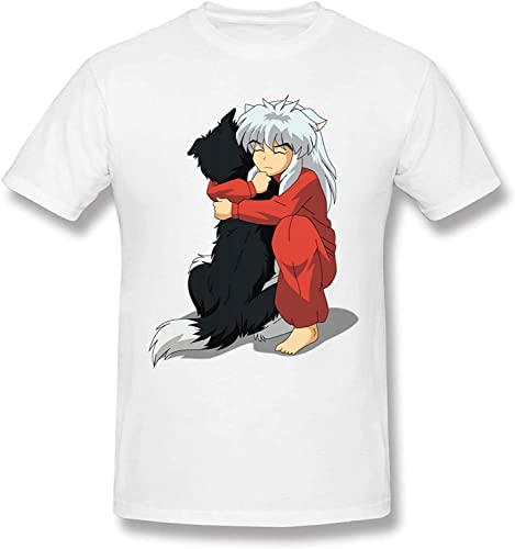 Inuyasha Men's Comfortable Short Sleeve Shirts Crew Neck Personality Fashion T-Shirt Black T-Shirts & Hemden(X-Large) von LILI956677
