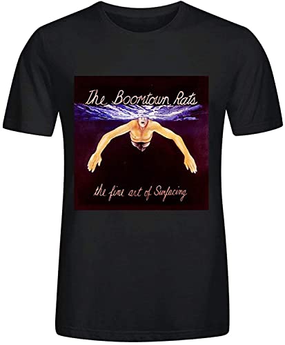 The Boomtown Rats The Fine Art of Surfacing Men Black Cotton Tees Crew Neck T-Shirts & Hemden(X-Large) von LILI956677