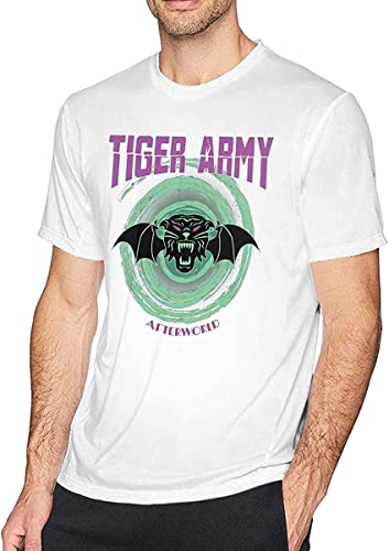 Tiger Army Men's Fashion Cotton Crew Neck Short Sleeve T-Shirt White T-Shirts & Hemden(Large) von LILI956677
