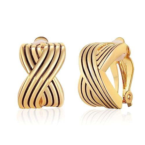 LILIE&WHITE Elegante Ohrclips - Vergoldet, Stilvoller Damenschmuck für Alltag und Anlässe von LILIE&WHITE