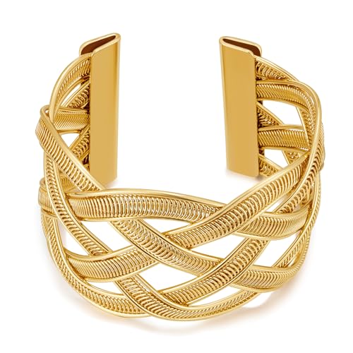 LILIE&WHITE Gold Armreif Armband für Damen – Modischer, Antiallergischer Schmuck, Langlebig, Unvergänglich, Geschenk für Frauen – Alltag und besondere Anlässe von LILIE&WHITE