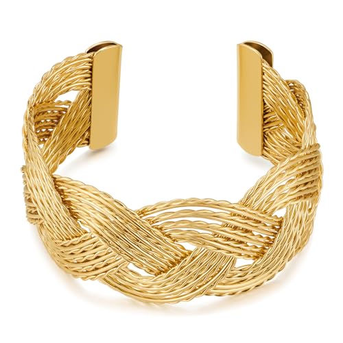 LILIE&WHITE Armband für Damen Geflochtener Gold Armreif für Damen – Eleganter und Robuster Armreif im Geflecht-Design, Luxuriöser Schmuck für Alltag und besondere Anlässe LILIE&WHITE Armband für Damen Geflochtener Gold Armreif für Damen – Eleganter und Robuster Armreif im Geflecht-Design, Luxuriöser Schmuck für Alltag und besondere Anlässe von LILIE&WHITE