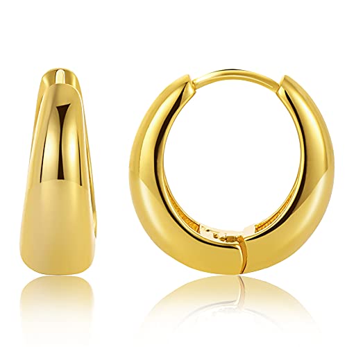 LILIE&WHITE Damen Creolen Ohrringe -Vergoldet, Hypoallergen, Nickelfrei, Nicht verblassend - Zeitloses Design für Alltag & Feste Geschenk von LILIE&WHITE