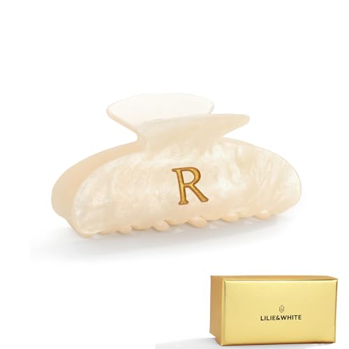 LILIE&WHITE Damen Haarklammer mit Buchstabe R – Handgemachter Haarclip aus Perlmutt-Kunstharz, Elegantes Haar-Accessoire für Frauen, Modernes Design für Alltag & besondere Anlässe LILIE&WHITE Damen Haarklammer mit Buchstabe R – Handgemachter Haarclip aus Perlmutt-Kunstharz, Elegantes Haar-Accessoire für Frauen, Modernes Design für Alltag & besondere Anlässe von LILIE&WHITE