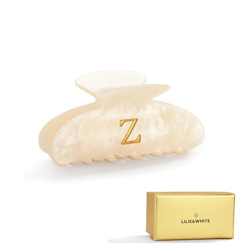 LILIE&WHITE Damen Haarklammer mit Buchstabe Z – Handgefertigter Haarclip aus Perlmutt-Kunstharz, Stilvolles und individuelles Haar-Accessoire für Frauen, Für Alltag & besondere Anlässe von LILIE&WHITE