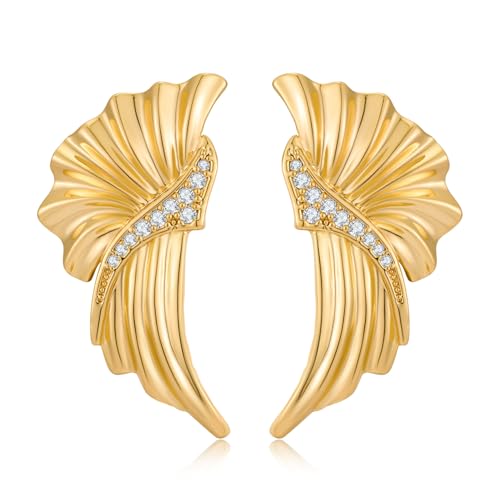 LILIE&WHITE Damen Ohrringe Goldene Flügel Design mit Strasssteinen Hypoallergen Farbbeständig Eleganter Ohrschmuck Geschenkidee für Frauen Geburtstag Jahrestag oder Valentinstag LILIE&WHITE Damen Ohrringe Goldene Flügel Design mit Strasssteinen Hypoallergen Farbbeständig Eleganter Ohrschmuck Geschenkidee für Frauen Geburtstag Jahrestag oder Valentinstag von LILIE&WHITE