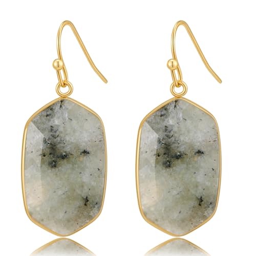 LILIE&WHITE Damen Ohrringe Mit Natürlichem Grauem Edelstein Elegantes Design Hypoallergen Farbbeständig Geschenkidee Für Frauen Geburtstag Jahrestag Oder Valentinstag von LILIE&WHITE