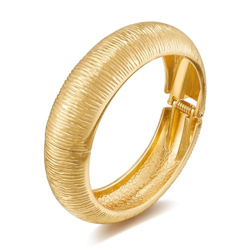 LILIE&WHITE Gold Armreif Armband für Damen – Texturiertes Design, Hypoallergen, Langlebig, Eleganter Schmuck für Besondere Anlässe und Als Geschenk von LILIE&WHITE