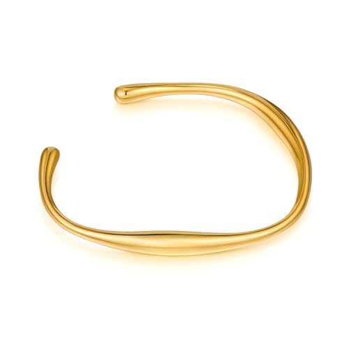 LILIE&WHITE Damen Armreif – Goldfarbenes Minimalistisches Design – Offenes Armband für Elegante Looks – Hochwertiger Schmuck für Alltag und Besondere Anlässe von LILIE&WHITE