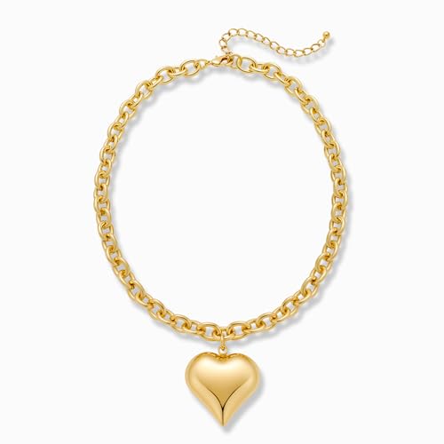 LILIE&WHITE Gold Herz Anhänger Halskette, Langlebig und Hypoallergen, Elegantes Schmuckstück für Damen, Geschenk für Besondere Anlässe von LILIE&WHITE