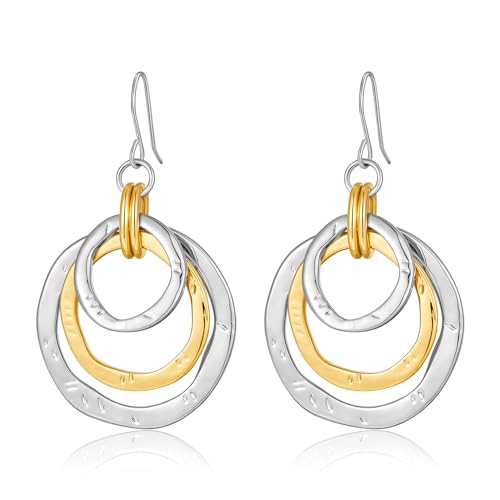 LILIE&WHITE Zwei-Ton Ohrringe für Damen – Modisches Design mit Silber und Gold, Hypoallergen, Langlebig, Stilvolle Accessoires für Besondere Anlässe von LILIE&WHITE