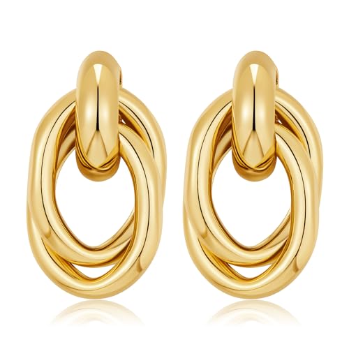 LILIE&WHITE Goldkette baumelnde Ohrringe für Frauen Tropfen Ohrringe Ohrstecker Hypoallergen Ohrringe Mode Ohrringe Geschenk Ohrringe, Messing, Kein Edelstein von LILIE&WHITE
