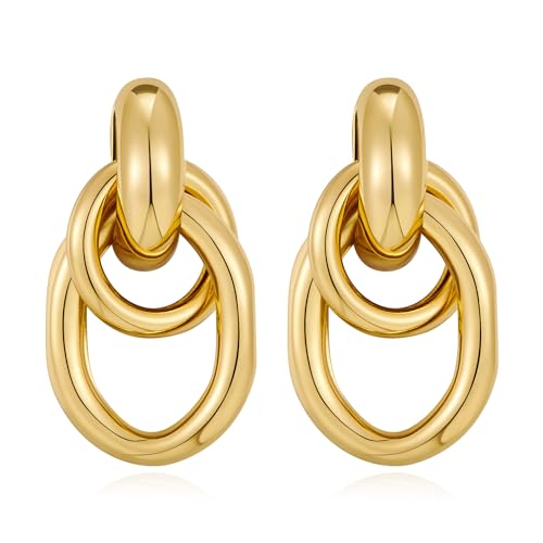 LILIE&WHITE Ohrringe Elegante Goldene Ohrringe für Damen – Modernes Mehrfach-Design aus Hochwertigem Material – Ideal für Alltag und Anlässe von LILIE&WHITE