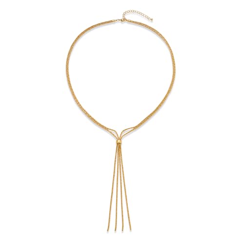 LILIE&WHITE Lange Damen Kette - Elegante Goldkette mit Fransen Anhänger, Statement Halskette im Boho-Stil für besondere Anlässe & Alltag von LILIE&WHITE